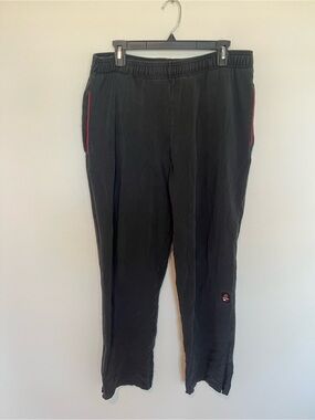 Vintage 90s - Y2K Tommy Hilfiger Black Joggers with Red Side Piping